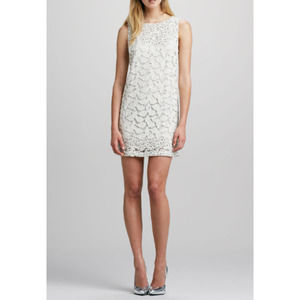 Alice + Olivia embellished mini party dress with lace overlay size 0